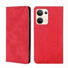 For OPPO Reno9 Pro+ 5G Skin Feel Magnetic Horizontal Flip Leather Phone Case(Red) - 1