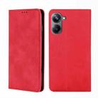 For Realme 10 Pro 5G Skin Feel Magnetic Horizontal Flip Leather Phone Case(Red) - 1