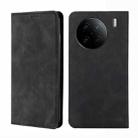 For vivo X90 Pro 5G Skin Feel Magnetic Horizontal Flip Leather Phone Case(Black) - 1