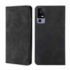 For TCL 40R 5G Skin Feel Magnetic Horizontal Flip Leather Phone Case(Black) - 1