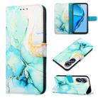 For Infinix Hot 20 4G X6826 PT003 Marble Pattern Flip Leather Phone Case(Green) - 1