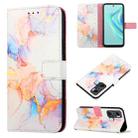 For Infinix Hot 20 Play PT003 Marble Pattern Flip Leather Phone Case(Marble White) - 1