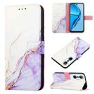 For Infinix Hot 20S / 20 Pro X6827 PT003 Marble Pattern Flip Leather Phone Case(White Purple) - 1