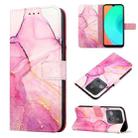 For Infinix Smart 7 X6515 PT003 Marble Pattern Flip Leather Phone Case(Pink Purple Gold) - 1