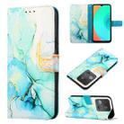 For Infinix Smart 7 X6515 PT003 Marble Pattern Flip Leather Phone Case(Green) - 1