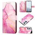 For Tecno Pop 6 Pro PT003 Marble Pattern Flip Leather Phone Case(Pink Purple Gold) - 1