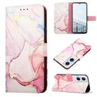 For Tecno Pop 6 Pro PT003 Marble Pattern Flip Leather Phone Case(Rose Gold) - 1