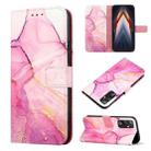 For Tecno Pova 4 LG7N PT003 Marble Pattern Flip Leather Phone Case(Pink Purple Gold) - 1