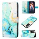 For Tecno Pova 4 LG7N PT003 Marble Pattern Flip Leather Phone Case(Green) - 1