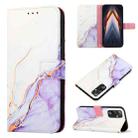 For Tecno Pova 4 LG7N PT003 Marble Pattern Flip Leather Phone Case(White Purple) - 1