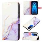 For Tecno Pova 4 Pro LG8N PT003 Marble Pattern Flip Leather Phone Case(White Purple) - 1