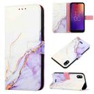 For Moxee M2160 PT003 Marble Pattern Flip Leather Phone Case(White Purple) - 1