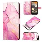 For Google Pixel 7a PT003 Marble Pattern Flip Leather Phone Case(Pink Purple Gold) - 1
