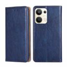 For OPPO Reno9 Pro+ 5G Gloss Oil Solid Color Magnetic Leather Phone Case(Blue) - 1