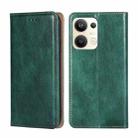 For OPPO Reno9 Pro+ 5G Gloss Oil Solid Color Magnetic Leather Phone Case(Green) - 1