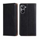 For Realme 10 Pro 5G Gloss Oil Solid Color Magnetic Leather Phone Case(Black) - 1