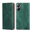 For Realme 10 Pro 5G Gloss Oil Solid Color Magnetic Leather Phone Case(Green) - 1