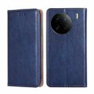 For vivo X90 Pro 5G Gloss Oil Solid Color Magnetic Leather Phone Case(Blue) - 1