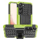 For Samsung Galaxy S23 5G Tire Texture TPU + PC Phone Case with Holder(Green) - 1