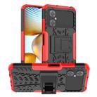 For Xiaomi Poco M4 / M5 Tire Texture TPU + PC Phone Case with Holder(Red) - 1