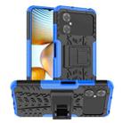 For Xiaomi Poco M4 / M5 Tire Texture TPU + PC Phone Case with Holder(Blue) - 1