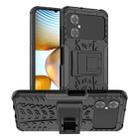 For Xiaomi Poco M4 / M5 Tire Texture TPU + PC Phone Case with Holder(Black) - 1