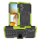 For Xiaomi Poco M5 Tire Texture TPU + PC Phone Case with Holder(Green) - 1