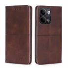 For OPPO Reno9 5G / Reno9 Pro 5G Cow Texture Magnetic Horizontal Flip Leather Phone Case(Dark Brown) - 1