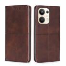 For OPPO Reno9 Pro+ 5G Cow Texture Magnetic Horizontal Flip Leather Phone Case(Dark Brown) - 1