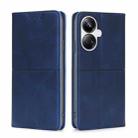 For Realme 10 Pro+ 5G Cow Texture Magnetic Horizontal Flip Leather Phone Case(Blue) - 1