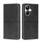 For Realme 10 Pro+ 5G Cow Texture Magnetic Horizontal Flip Leather Phone Case(Black) - 1