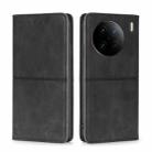 For vivo X90 Pro 5G Cow Texture Magnetic Horizontal Flip Leather Phone Case(Black) - 1