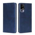 For TCL 40R 5G Cow Texture Magnetic Horizontal Flip Leather Phone Case(Blue) - 1