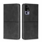 For TCL 40R 5G Cow Texture Magnetic Horizontal Flip Leather Phone Case(Black) - 1