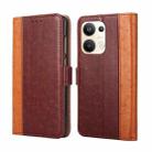 For OPPO Reno9 Pro+ 5G Ostrich Texture Flip Leather Phone Case(Brown) - 1