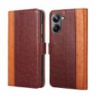 For Realme 10 Pro 5G Ostrich Texture Flip Leather Phone Case(Brown) - 1