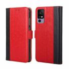 For TCL 40R 5G Ostrich Texture Flip Leather Phone Case(Red) - 1