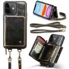 For iPhone 11 JEEHOOD C22 Series Zipper Wallet Leather Phone Case with Dual Lanyard(Coffee) - 1