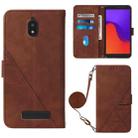 For BLU View 2 2020/2022 Crossbody 3D Embossed Flip Leather Phone Case(Brown) - 1