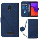 For BLU View 2 2020/2022 Crossbody 3D Embossed Flip Leather Phone Case(Blue) - 1