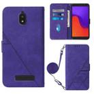 For BLU View 2 2020/2022 Crossbody 3D Embossed Flip Leather Phone Case(Purple) - 1