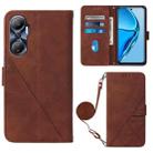 For Infinix Hot 20 4G Crossbody 3D Embossed Flip Leather Phone Case(Brown) - 1