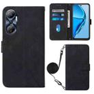 For Infinix Hot 20 4G Crossbody 3D Embossed Flip Leather Phone Case(Black) - 1