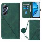 For Infinix Hot 20 4G Crossbody 3D Embossed Flip Leather Phone Case(Dark Green) - 1