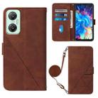 For Infinix Hot 20 5G Crossbody 3D Embossed Flip Leather Phone Case(Brown) - 1