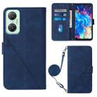 For Infinix Hot 20 5G Crossbody 3D Embossed Flip Leather Phone Case(Blue) - 1