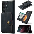 For Samsung Galaxy S23 Ultra 5G JEEHOOD Retro Magnetic Detachable Wallet Phone Case(Black) - 1