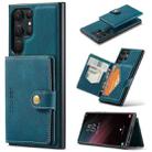 For Samsung Galaxy S23 Ultra 5G JEEHOOD Retro Magnetic Detachable Wallet Phone Case(Blue) - 1
