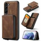 For Samsung Galaxy S23+ 5G JEEHOOD Magnetic Zipper Wallet Leather Phone Case(Brown) - 1