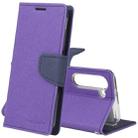 For Samsung Galaxy S23 5G GOOSPERY FANCY DIARY Cross Texture Leather Phone Case(Purple) - 1